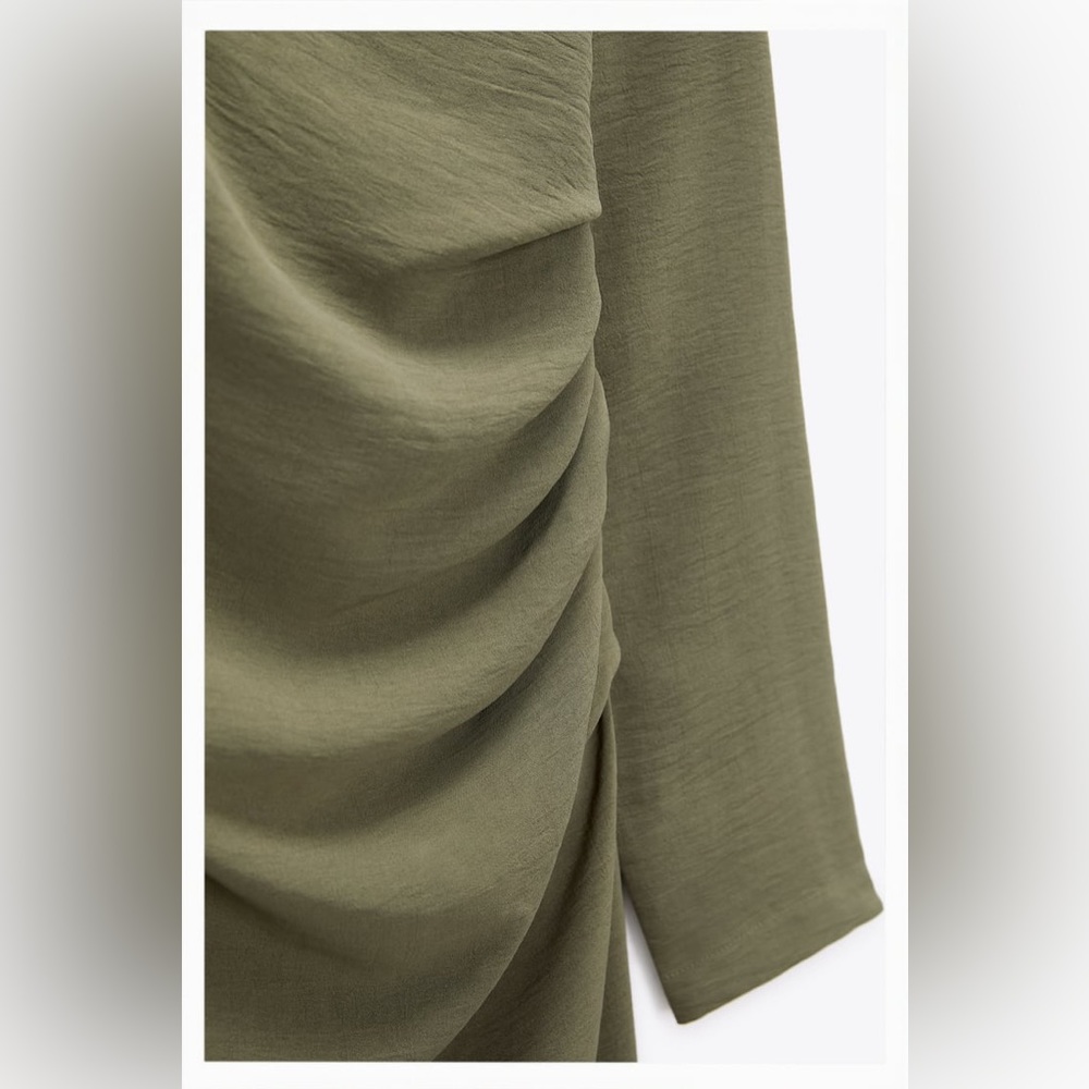 ZARA RUCHED WRAP DRESS - Picture 7 of 7